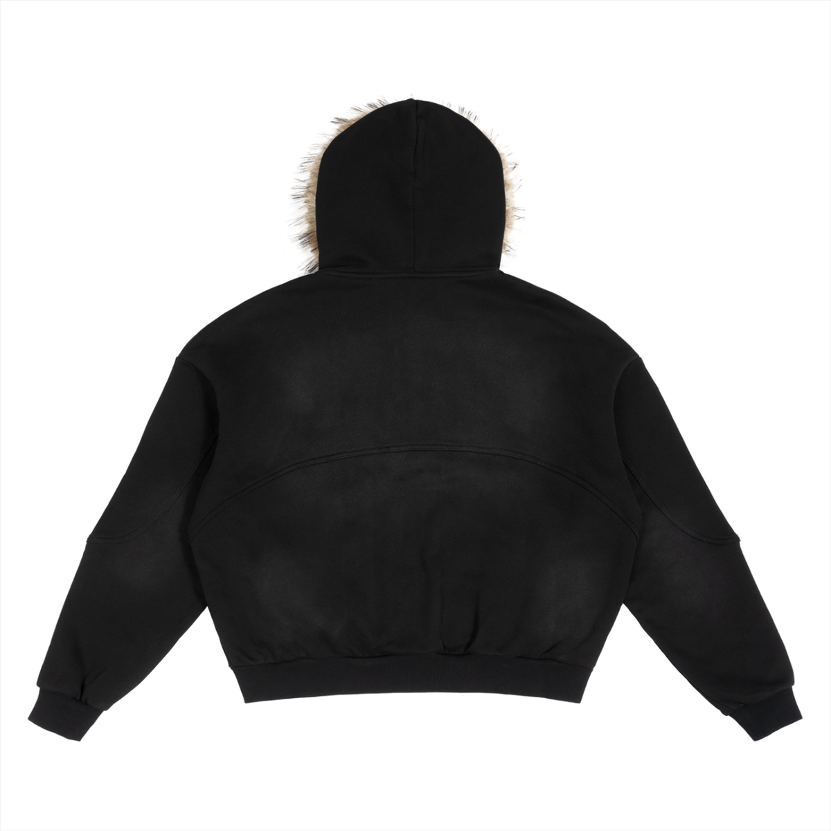 Dandō Sun Fade Boxy Detachable Fur Hoodie