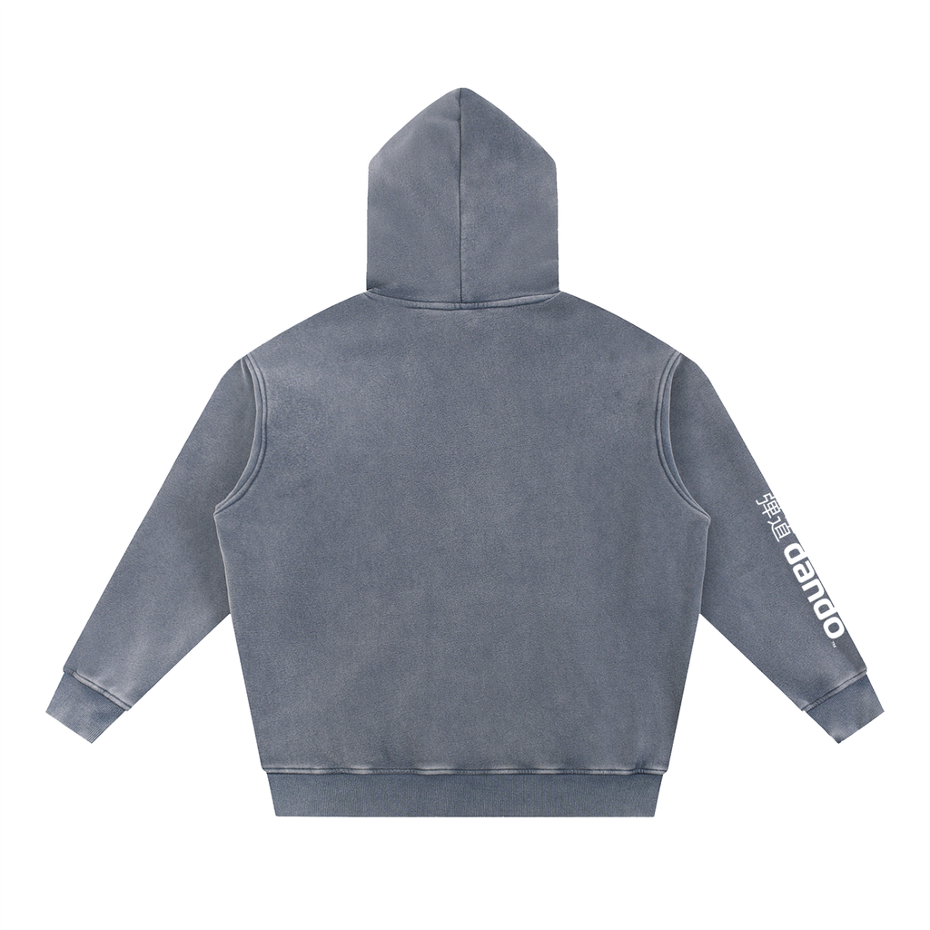 Dandō Gunmetal Gray Snow Wash Fleece Oversize Hoodie
