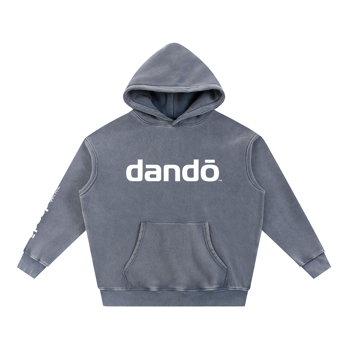 Dandō Gunmetal Gray Snow Wash Fleece Oversize Hoodie
