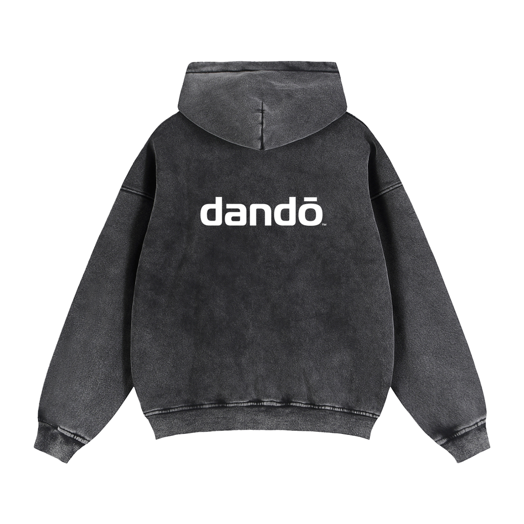 弾道 Dandō Gray Zip-Through Boxy Fleece Hoodie
