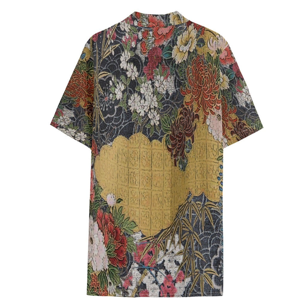 Dandō Gold Foil Floral Men's Hawaiian Aloha Shirt
