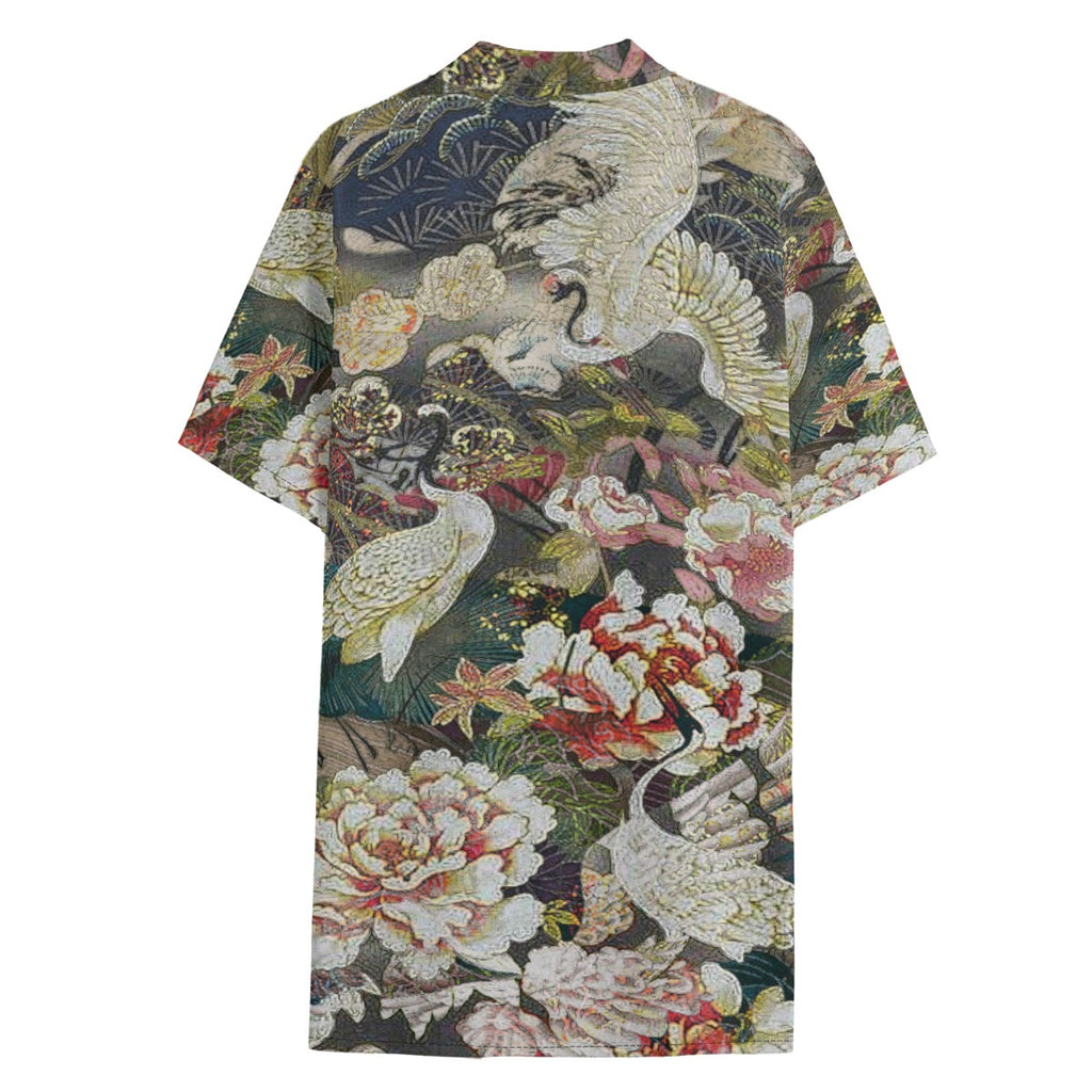Dandō Dancing Cranes Men's Hawaiian Aloha Shirt