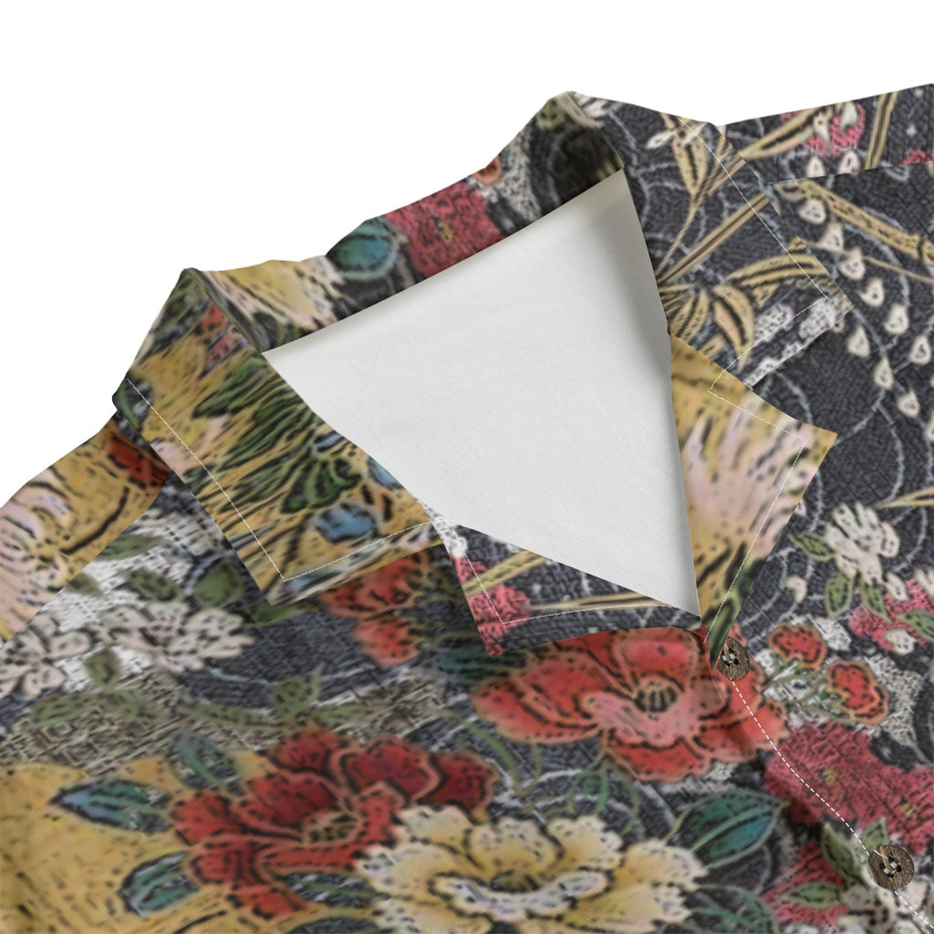 Dandō Gold Foil Floral Men's Hawaiian Aloha Shirt