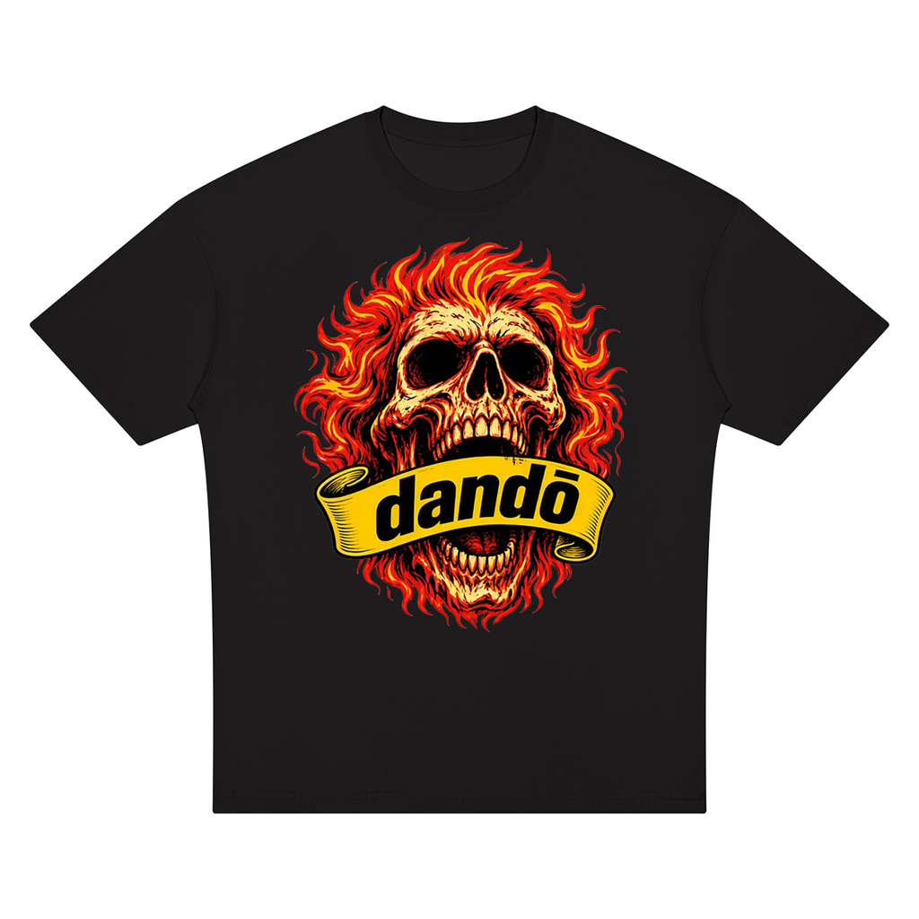 Dandō Fire Mullet Oversized Drop Shoulder Skate Shirt