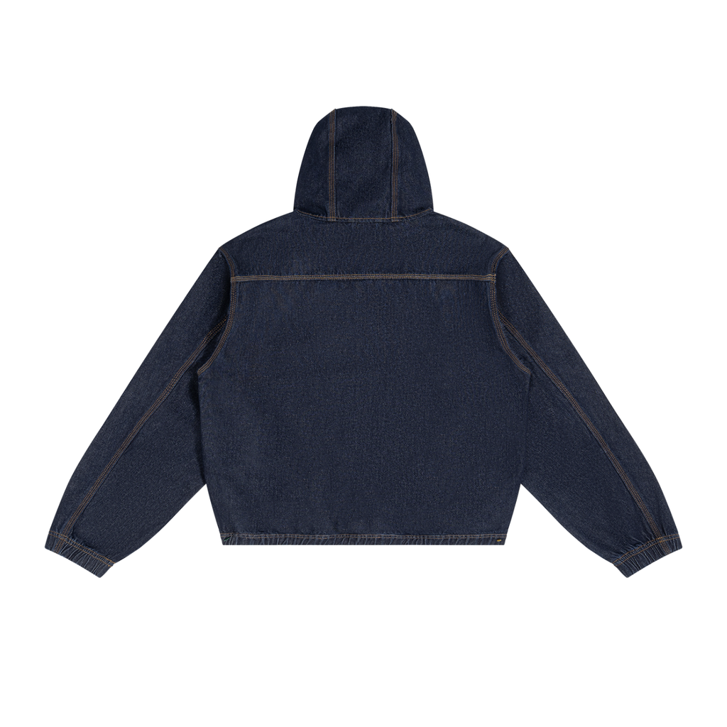 Dandō Men's Boxy Vintage Wash Hooded Denim Jacket