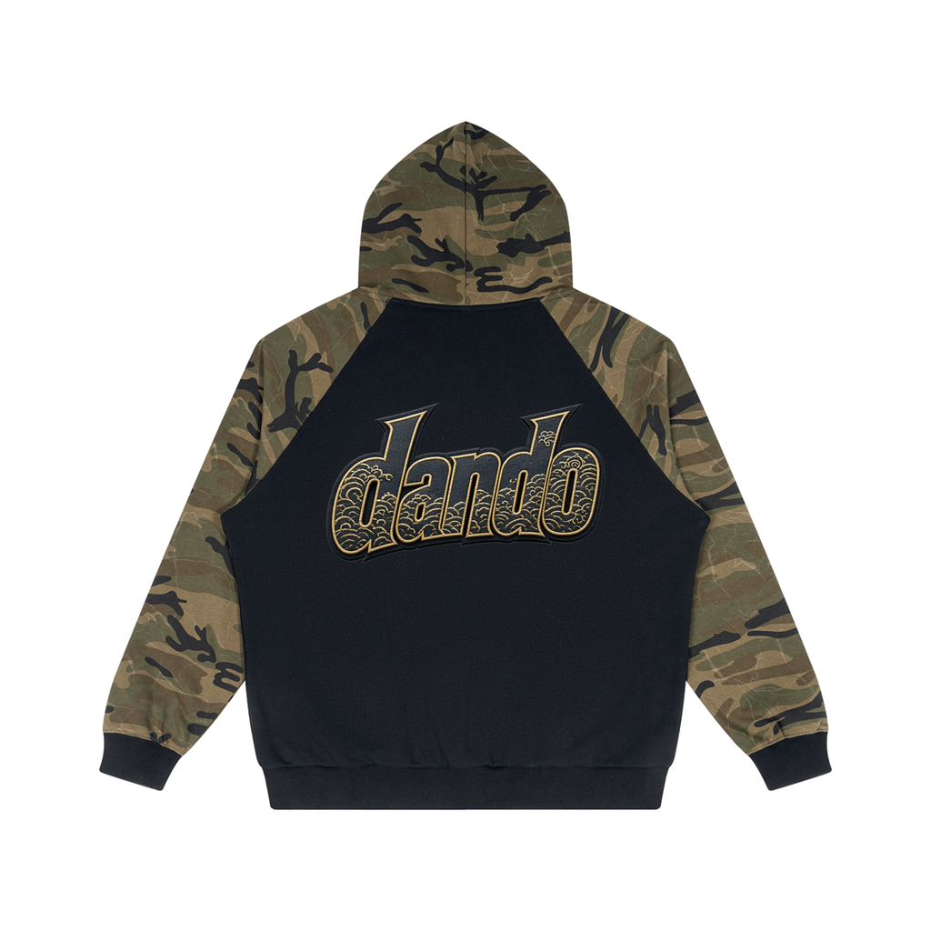 Dandō Dark Camo Raglan Zip Hoodie
