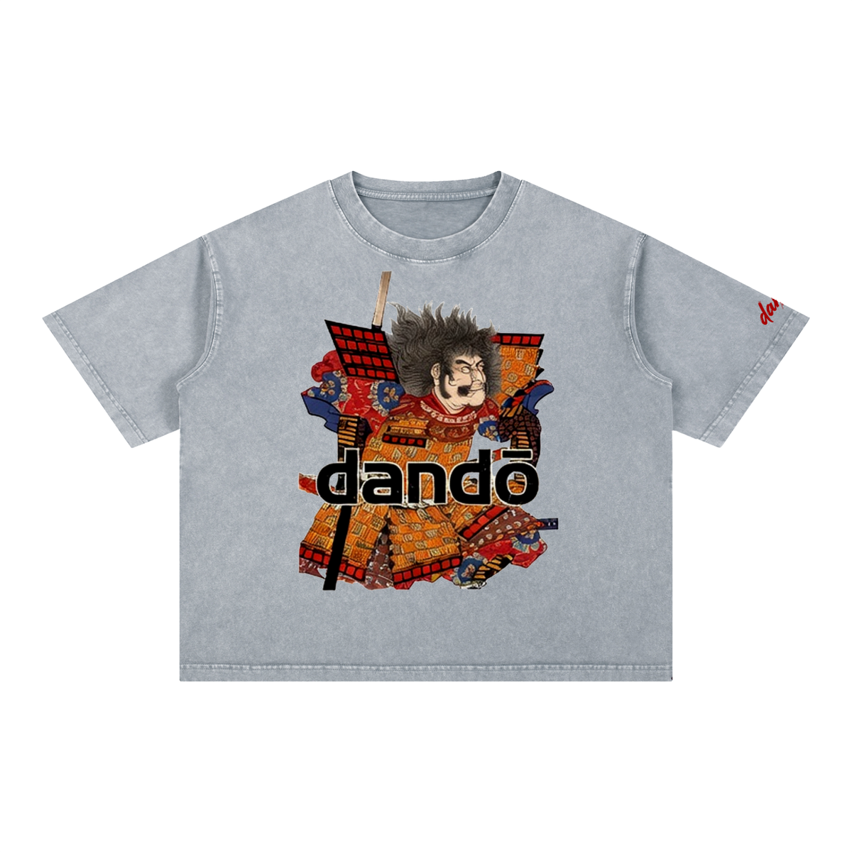 Samurai and Tachi Mineral Wash Boxy Cotton T-Shirt by Dandō