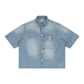 Dandō Yuzen Vintage Short Denim Shirt