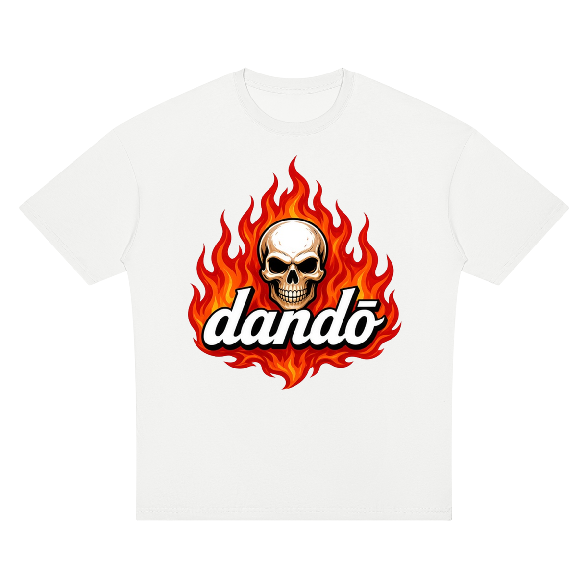 Dandō Fire Skull Oversized Drop Shoulder Skate Shirt