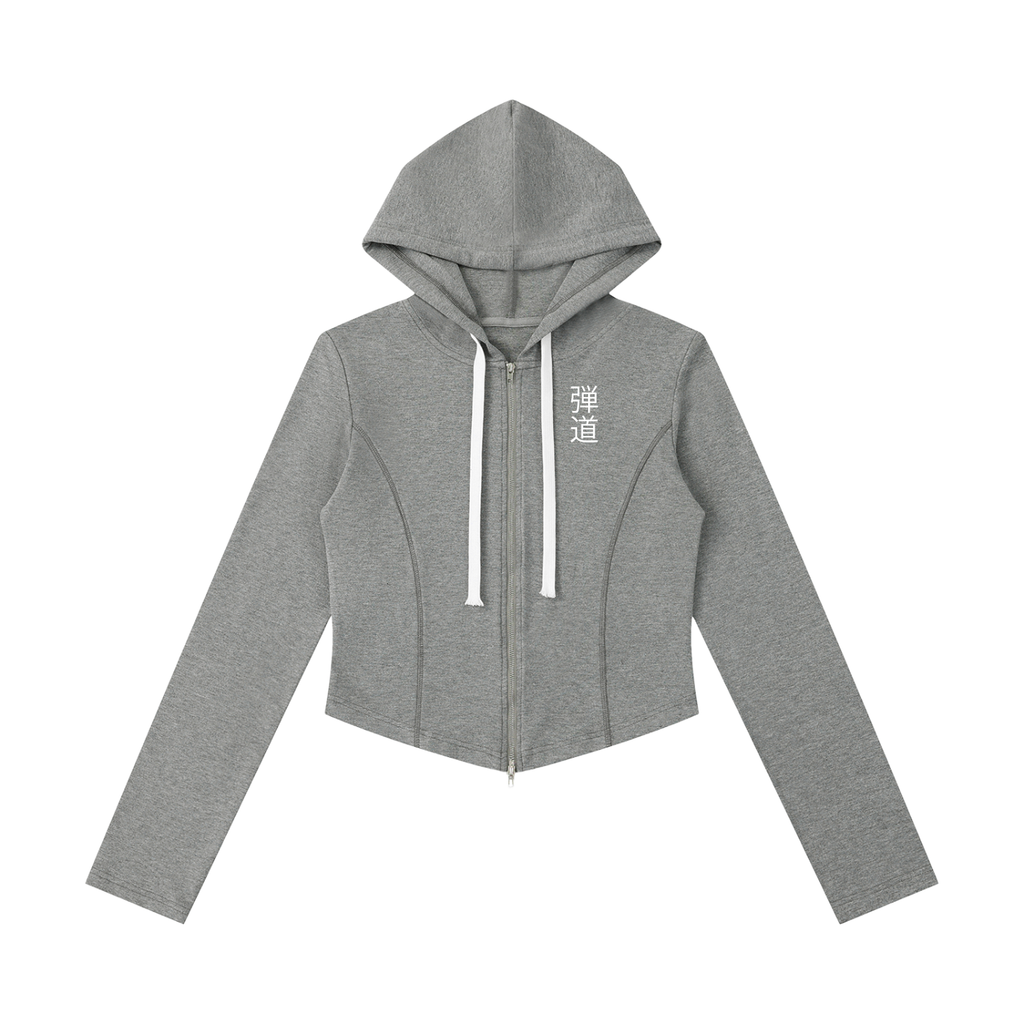 Dandō Women's Slim Cropped Full Zip Hoodie