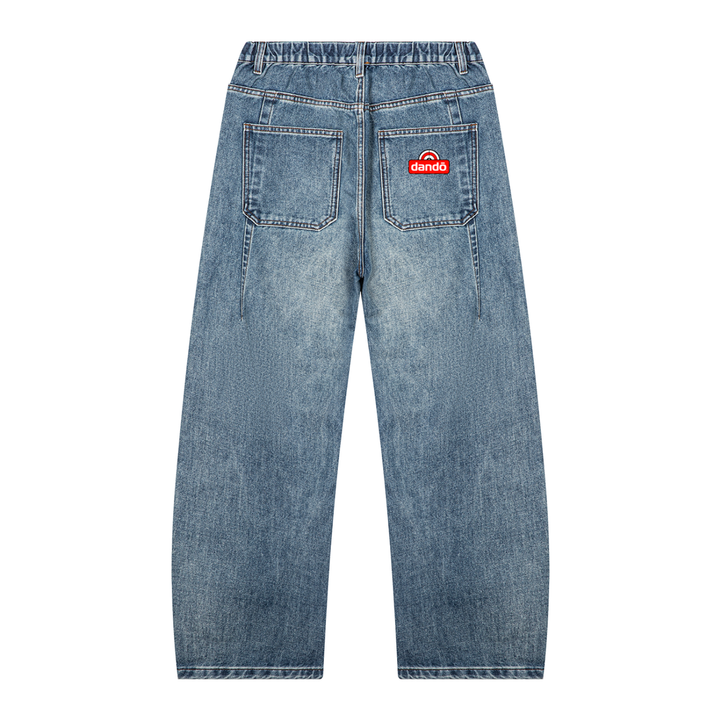 Dandō Vintage Wash Barrel Leg Denim Jeans