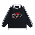 Dandō Rising Sun Striped Lapel Collar Sweatshirt