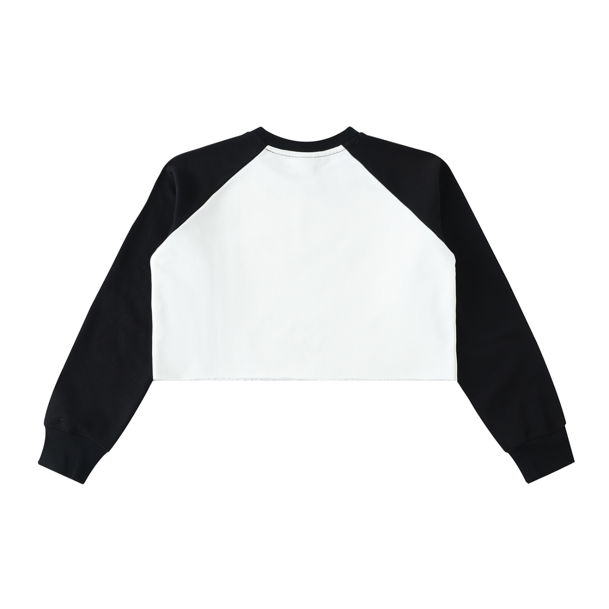 Dandō Bad Girl Raw-Hem Color-Block Raglan Crop Sweatshirt