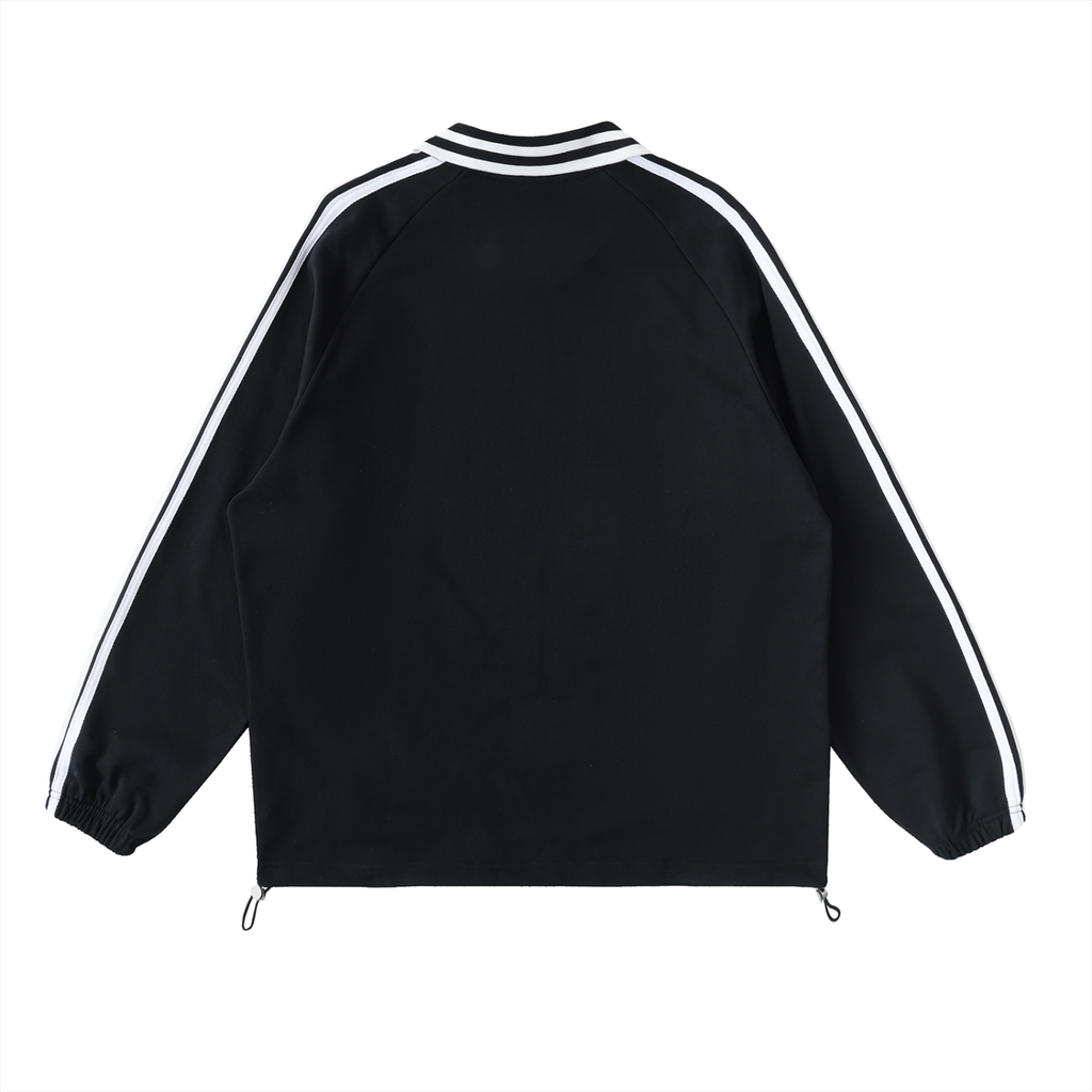 Dandō Rising Sun Striped Lapel Collar Sweatshirt