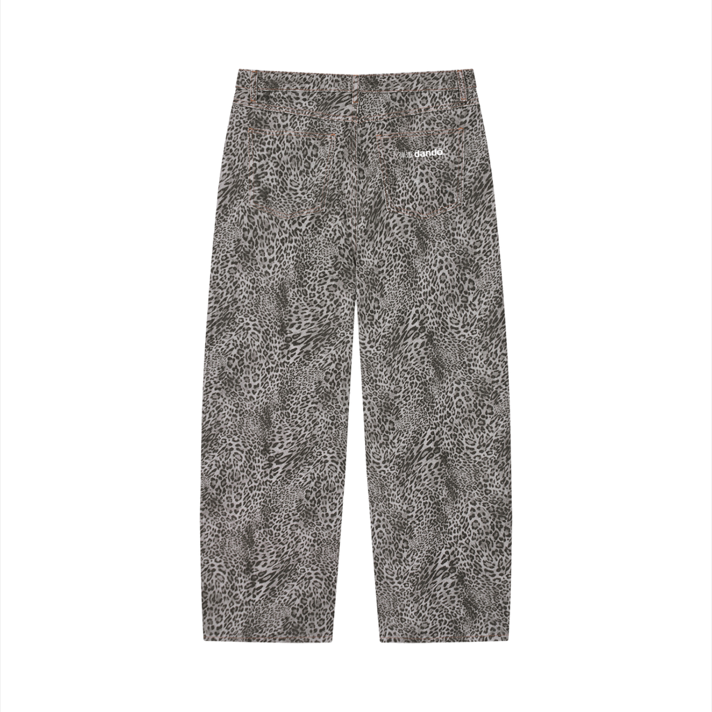 Dandō Vintage Wash Leopard Wide Leg Jeans