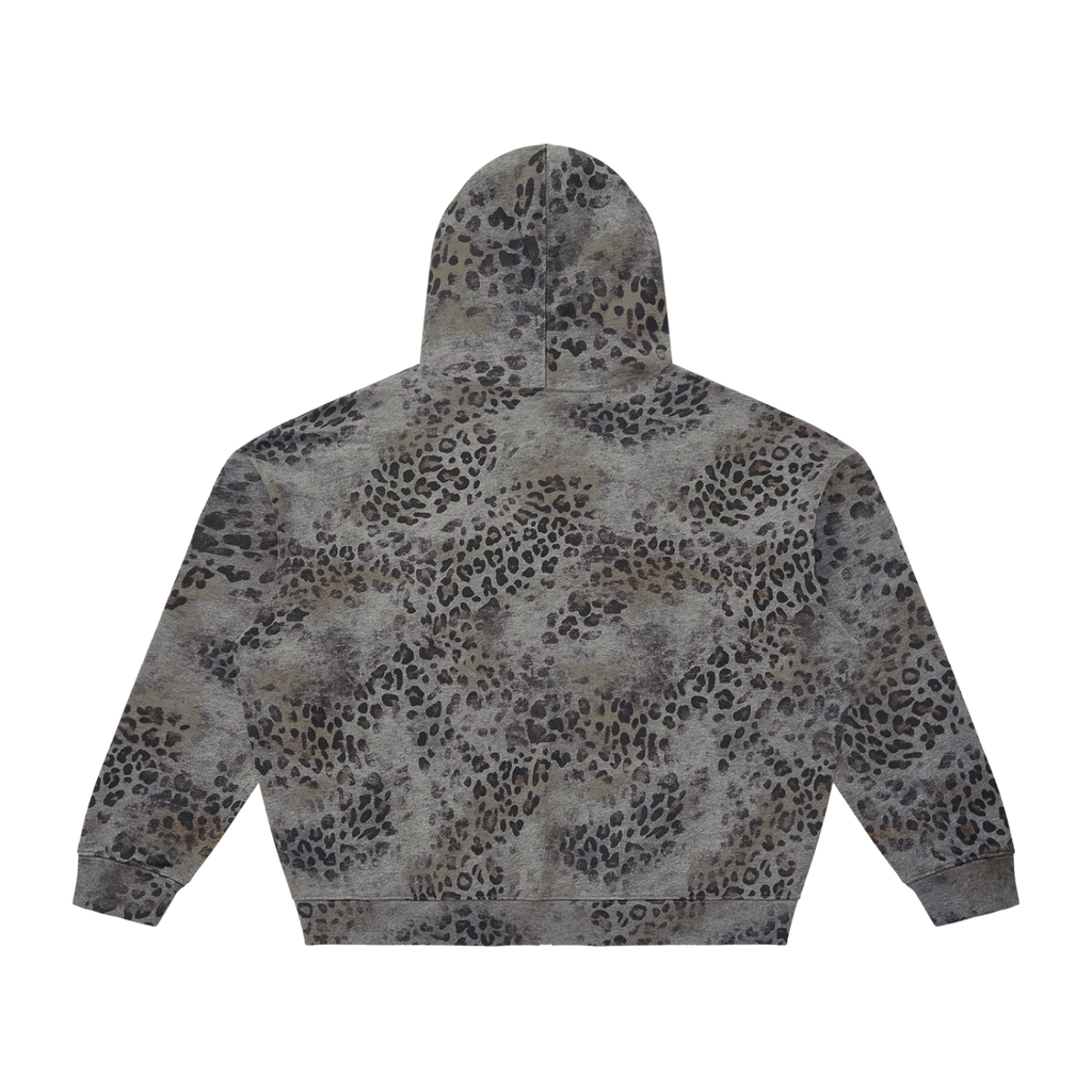 Dandō Grey Leopard Full Zip Hoodie
