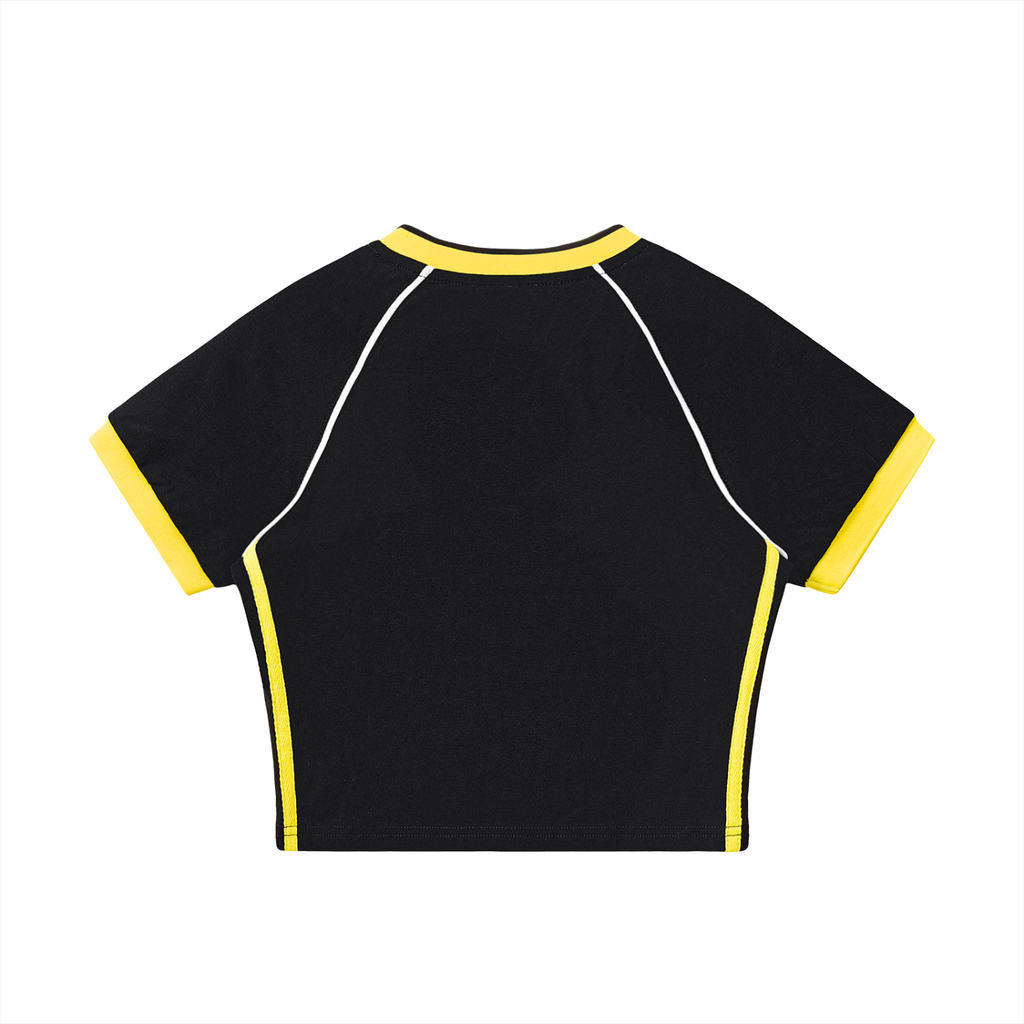 Dandō Chef Ollie Contrast Trim V-Neck Crop Shirt