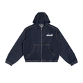 Dandō Men's Boxy Vintage Wash Hooded Denim Jacket