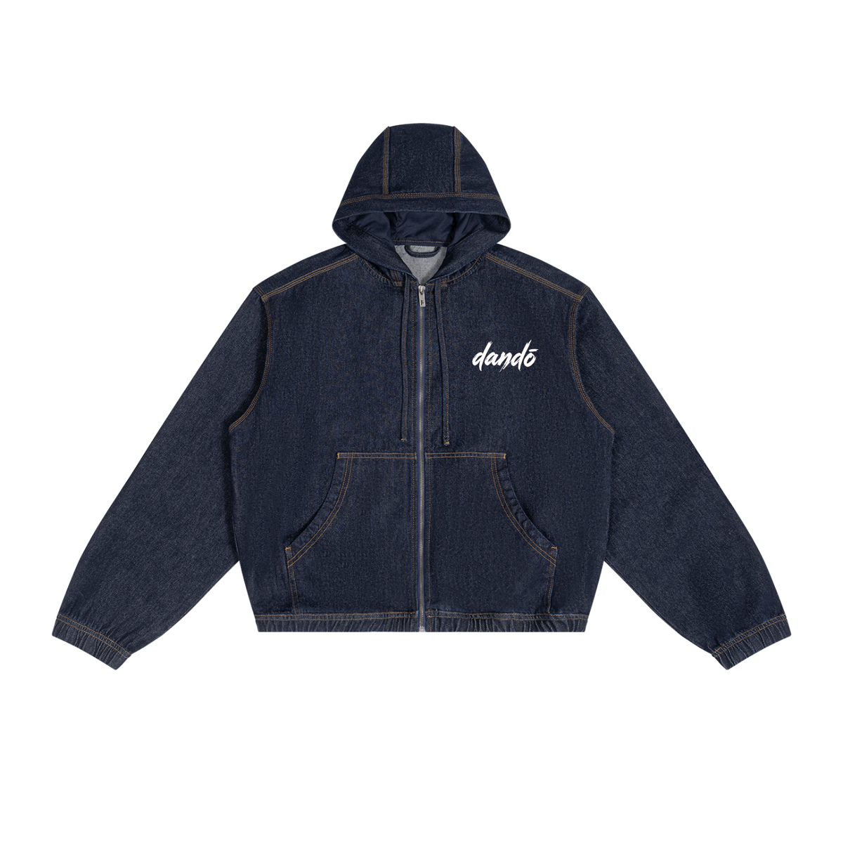 Dandō Men's Boxy Vintage Wash Hooded Denim Jacket