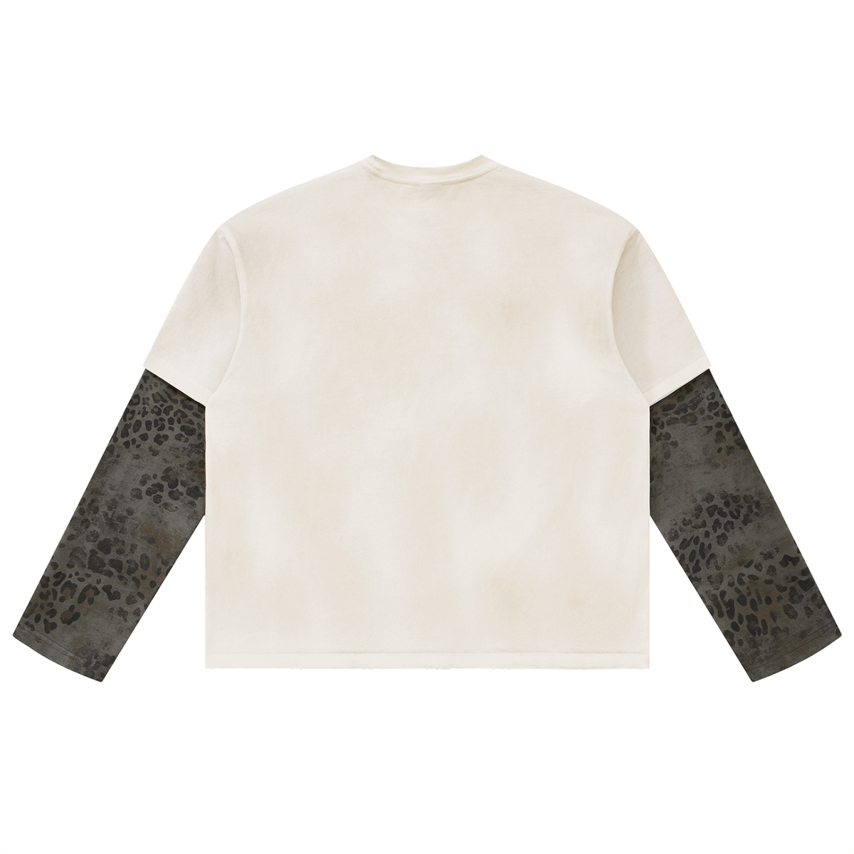 Dandō Vintage Wash Leopard Paneled Layer T-Shirt